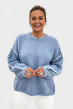 Maglione Girocollo Da Donna Con Cuciture A Contrasto, immagine 1