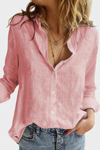 Camicia Casual Da Donna Con Scollo A V E Maniche Lunghe, immagine 4