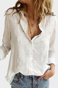 Camicia Casual Da Donna Con Scollo A V E Maniche Lunghe, immagine 1