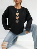 Maglione Donna | Stampa a Cuori & Scollo Rotondo