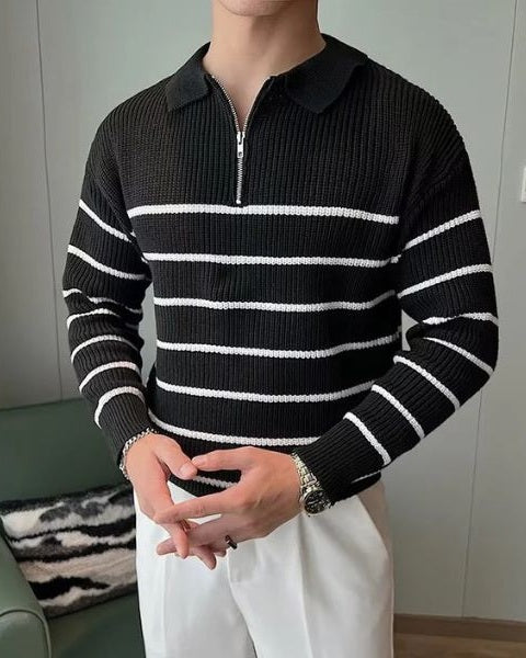Maglione Uomo | Colletto Elegante & Mezza Zip Pratica