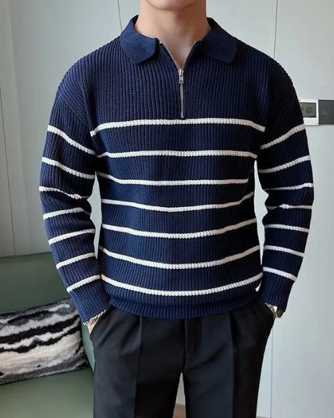 Maglione Uomo | Colletto Elegante & Mezza Zip Pratica