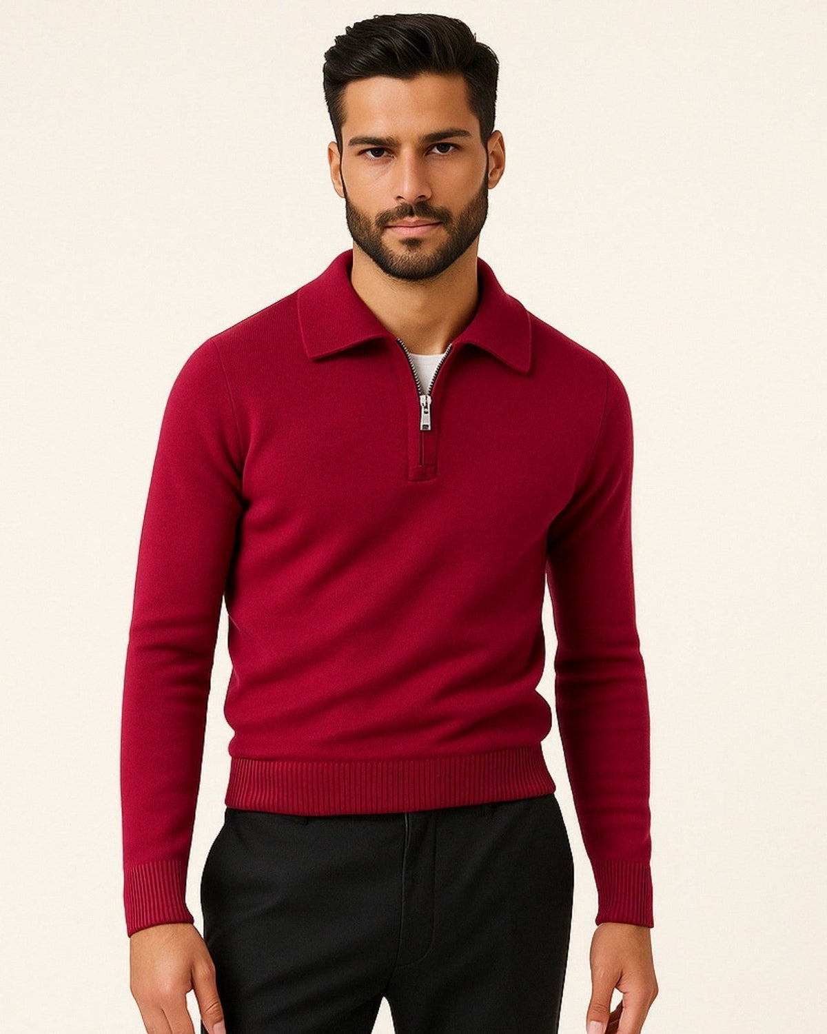 Maglione Uomo | Colletto Elegante & Zip Pratica