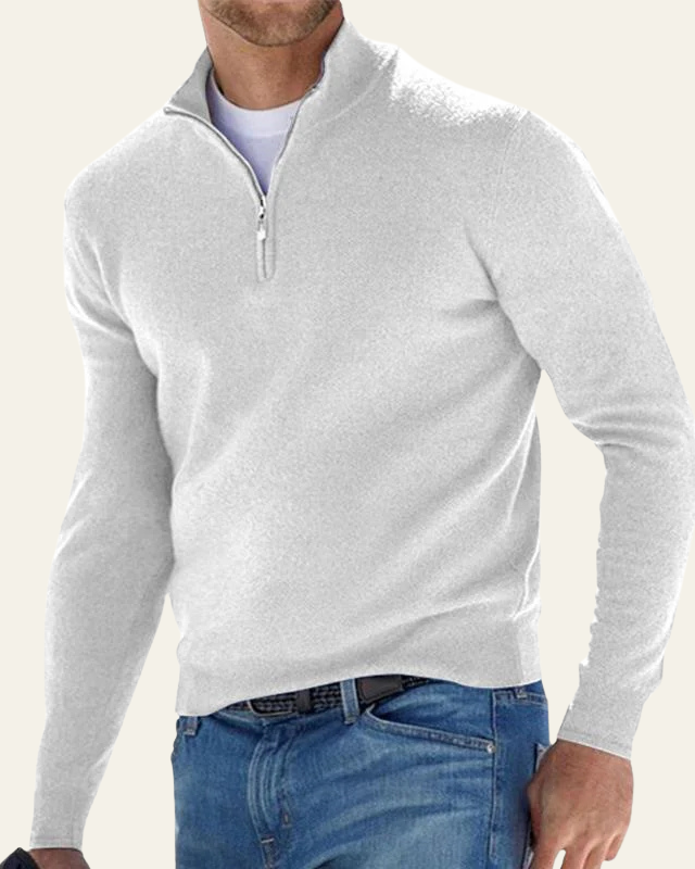 Maglione Uomo | Collo Alto & Mezza Cerniera Pratica