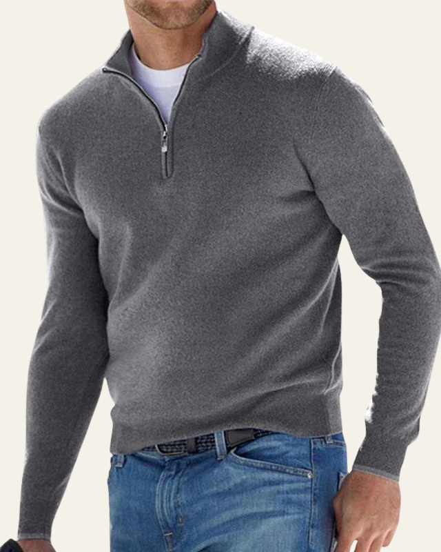 Maglione Uomo | Collo Alto & Mezza Cerniera Pratica