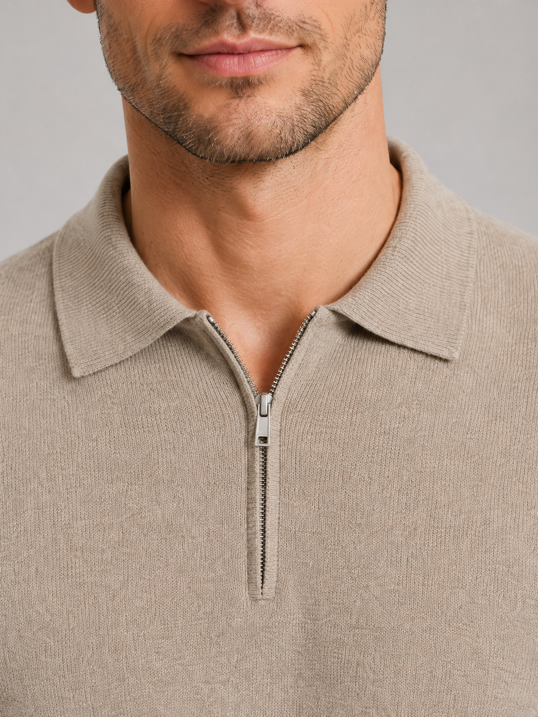 Maglione Uomo | Collo Polo con Mezza Zip Raffinato