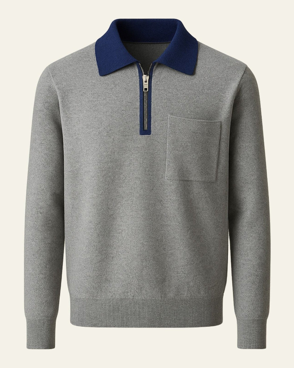 Maglione Uomo | Collo Polo con Zip & Taschino