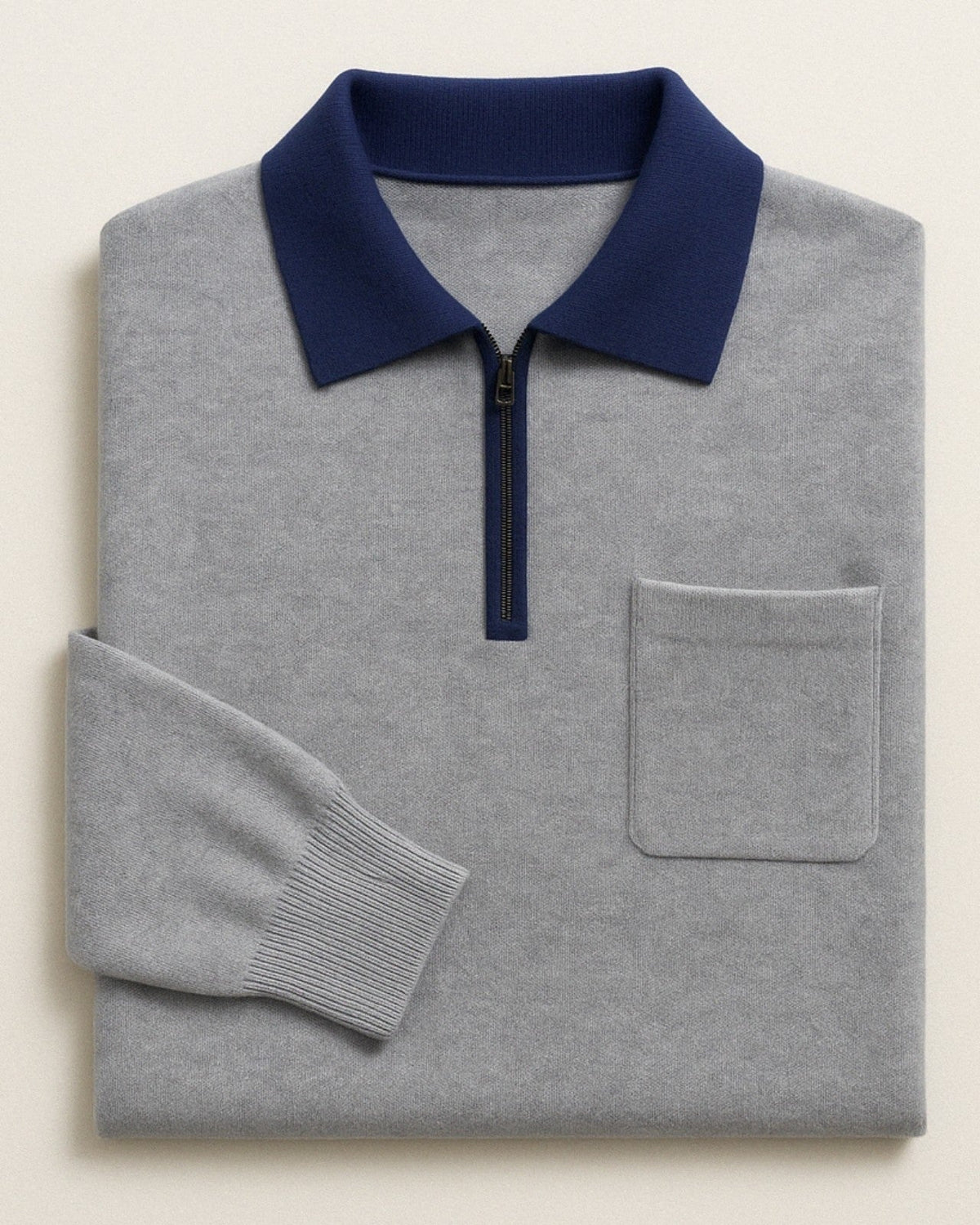 Maglione Uomo | Collo Polo con Zip & Taschino
