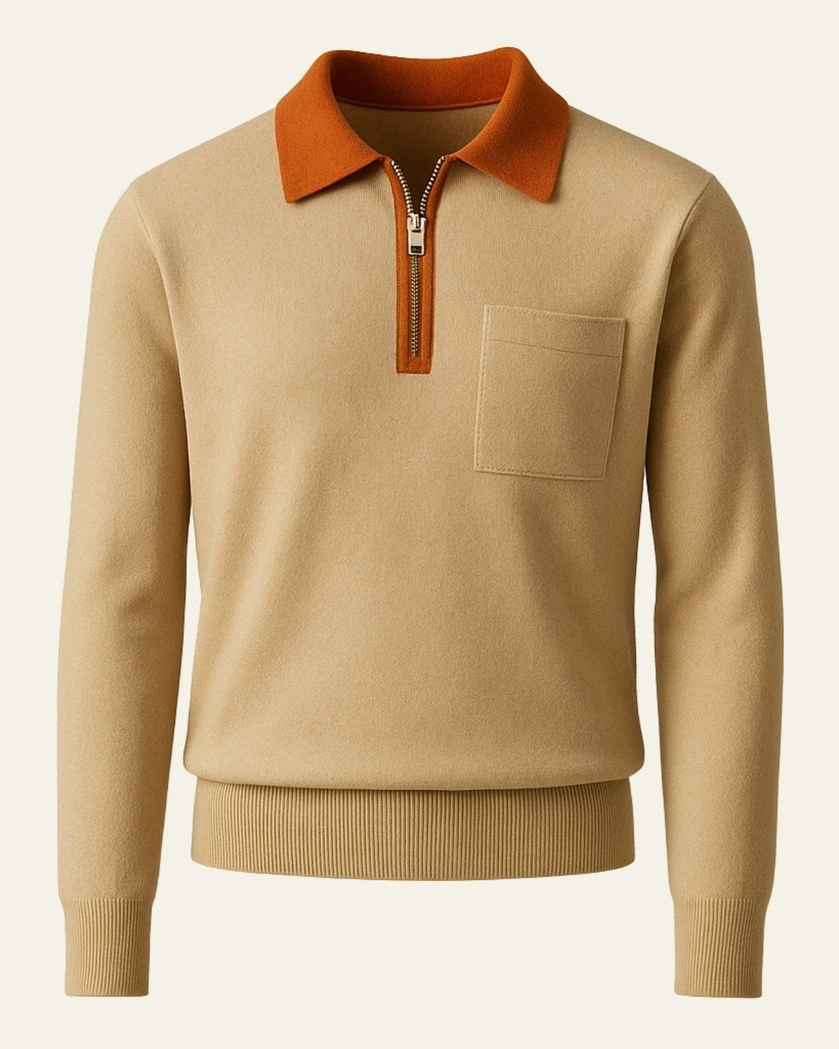 Maglione Uomo | Collo Polo con Zip & Taschino