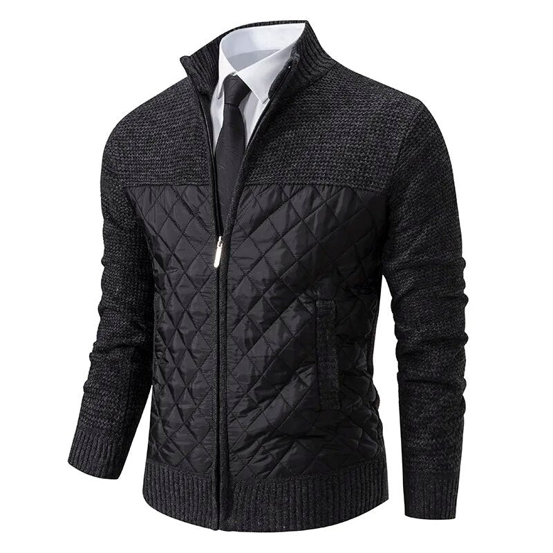 Maglione Ibrido Da Uomo Con Collo Alto E Zip Frontale, immagine 4