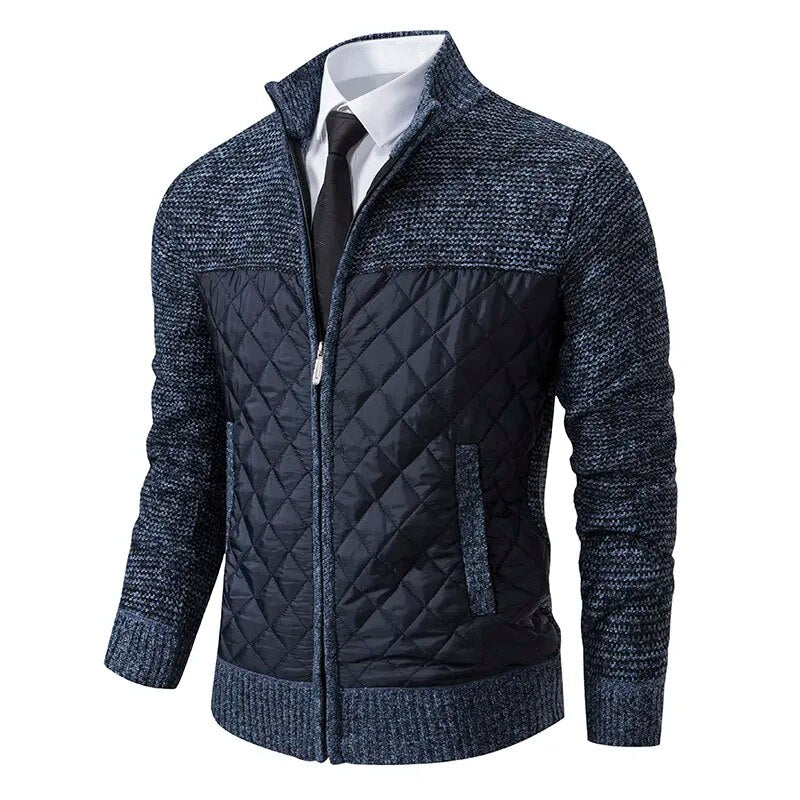 Maglione Ibrido Da Uomo Con Collo Alto E Zip Frontale, immagine 5