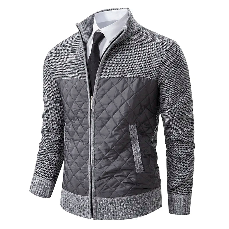 Maglione Ibrido Da Uomo Con Collo Alto E Zip Frontale, immagine 1