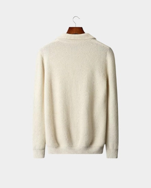 Maglione Uomo | Mezza Zip & Trama a Coste