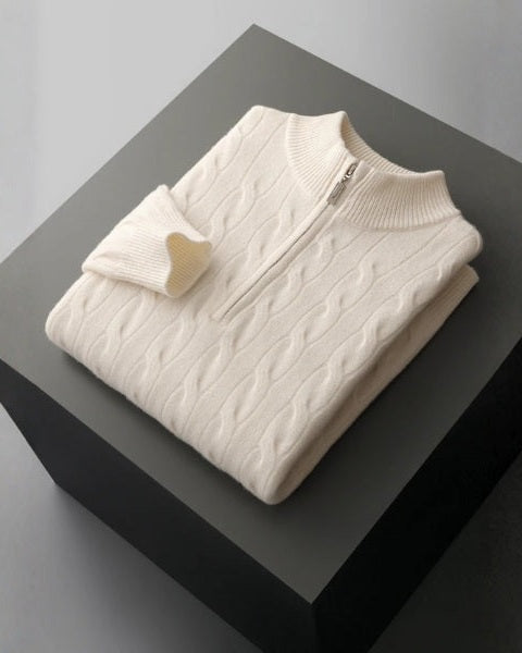 Maglione Uomo | Mezza Zip & Trecce Avvolgenti