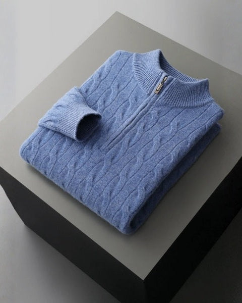 Maglione Uomo | Mezza Zip & Trecce Avvolgenti
