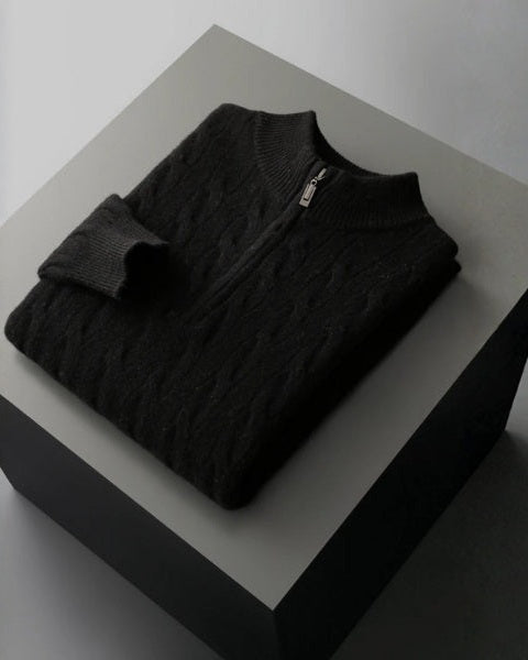 Maglione Uomo | Mezza Zip & Trecce Avvolgenti