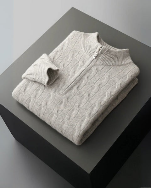 Maglione Uomo | Mezza Zip & Trecce Avvolgenti