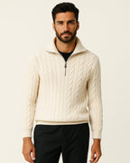 Maglione Uomo | Mezza Zip & Trecce Fitte