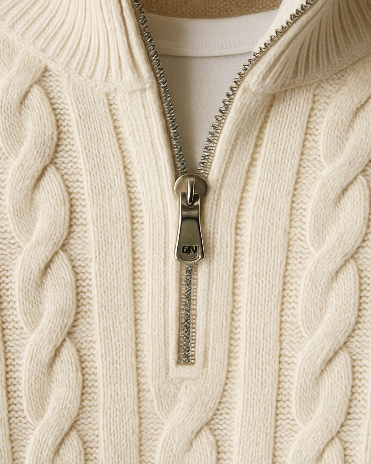 Maglione Uomo | Mezza Zip & Trecce Fitte