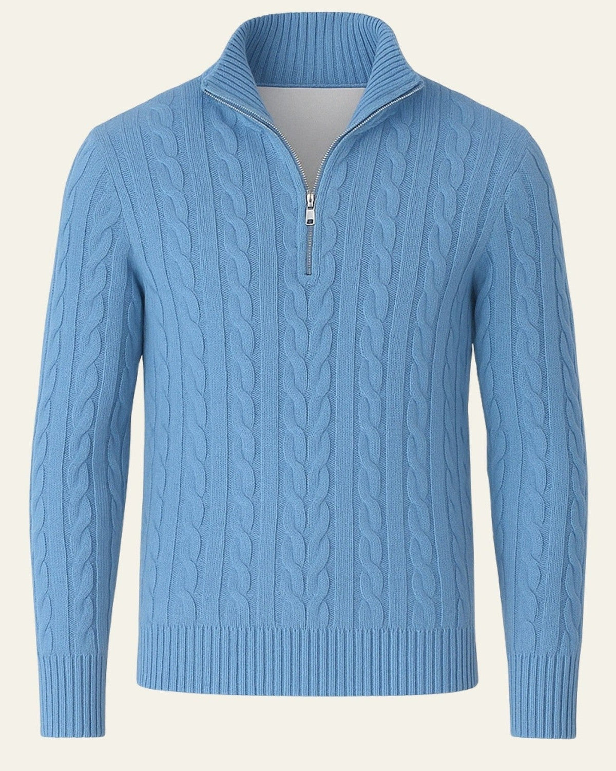 Maglione Uomo | Mezza Zip & Trecce Fitte
