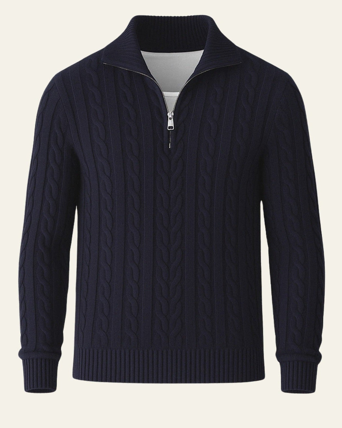 Maglione Uomo | Mezza Zip & Trecce Fitte