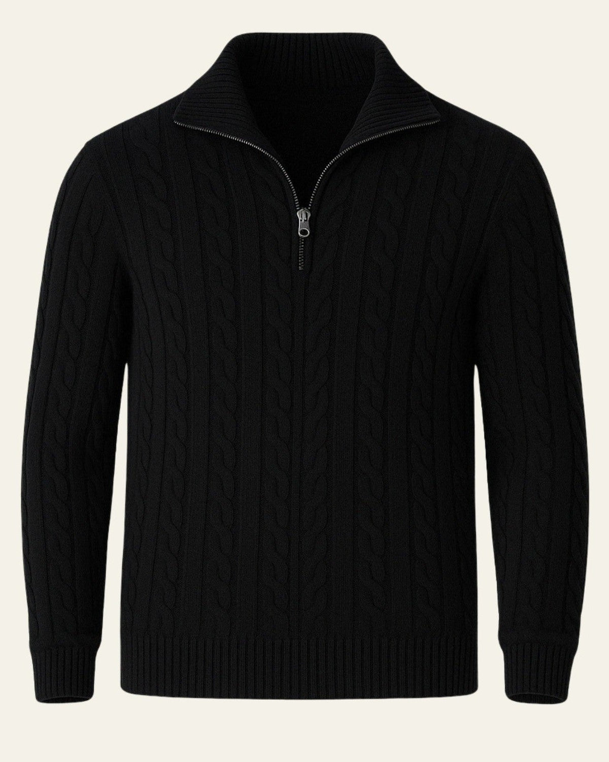 Maglione Uomo | Mezza Zip & Trecce Fitte