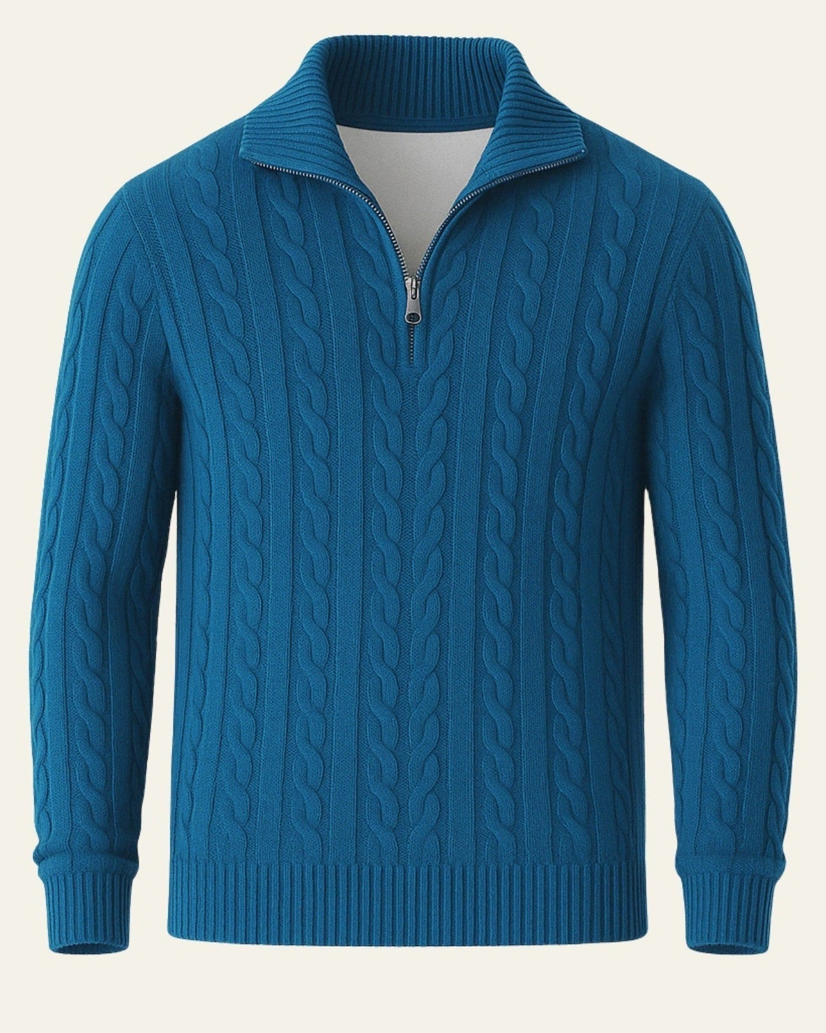 Maglione Uomo | Mezza Zip & Trecce Fitte