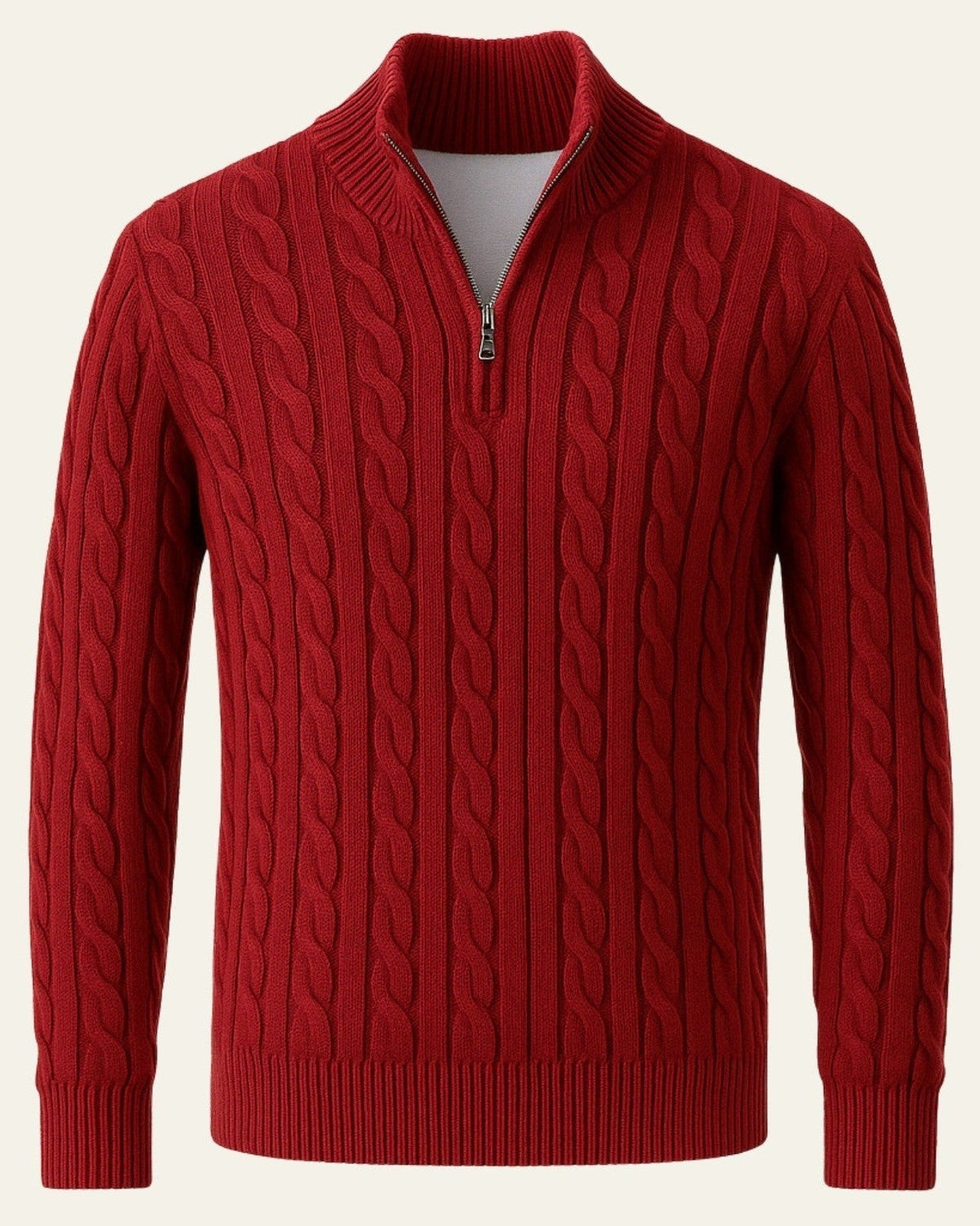 Maglione Uomo | Mezza Zip & Trecce Fitte