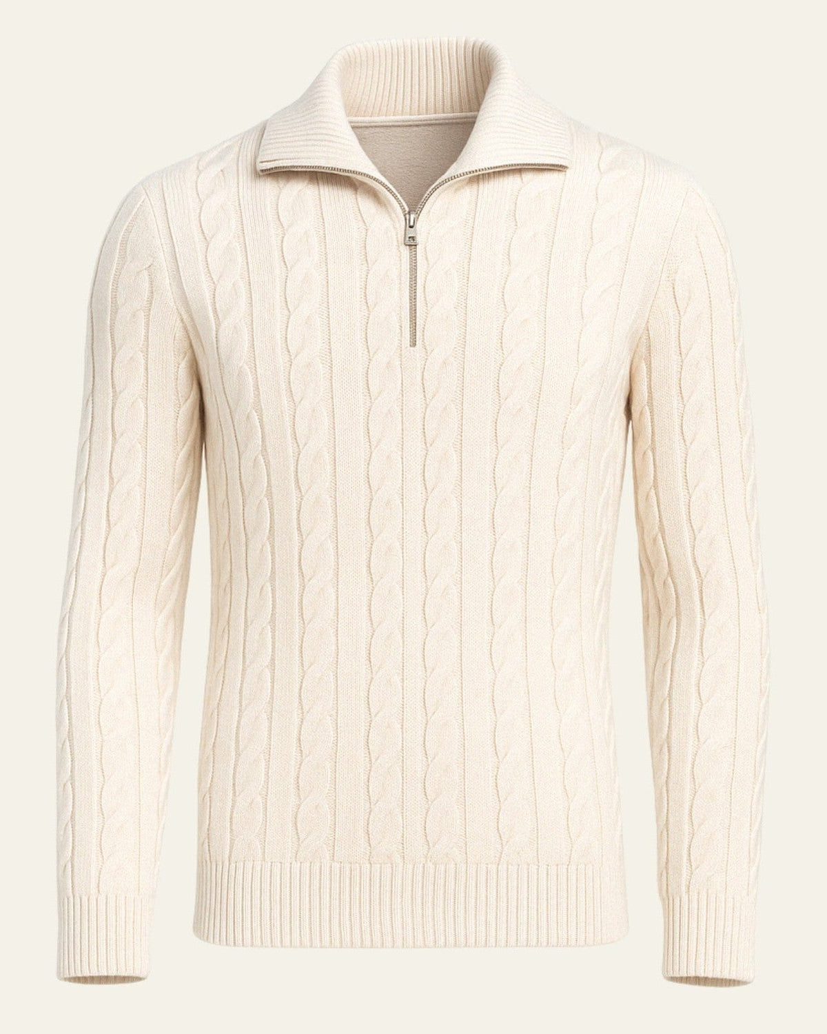 Maglione Uomo | Mezza Zip & Trecce Fitte