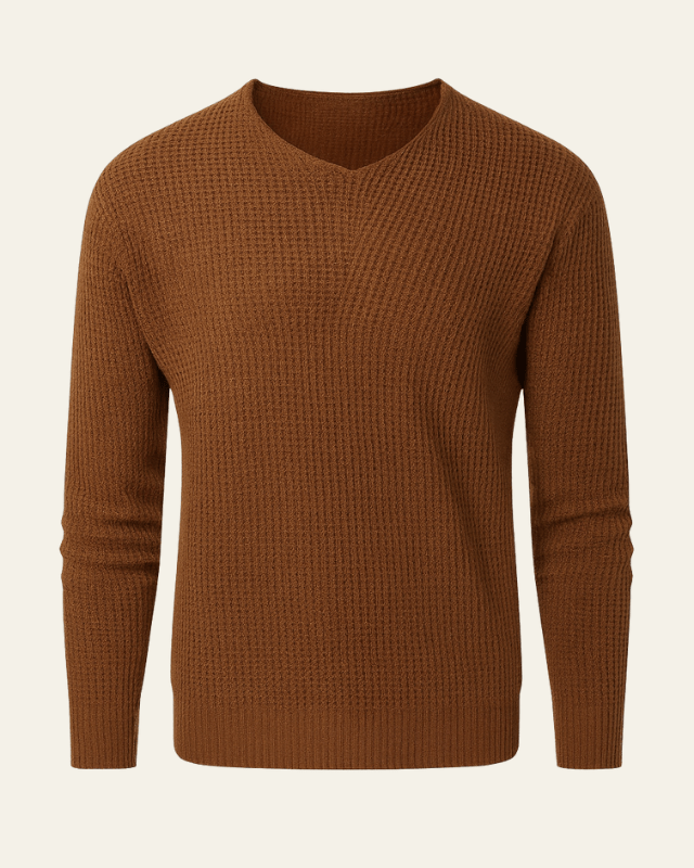 Maglione Uomo | Scollo a V & Trama Waffle