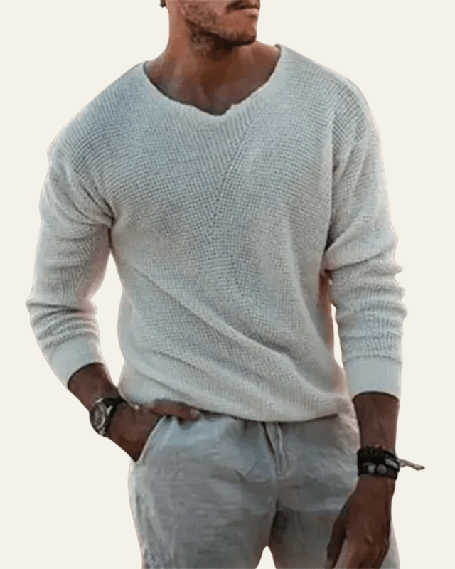 Maglione Uomo | Scollo a V & Trama Waffle
