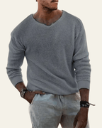 Maglione Uomo | Scollo a V & Trama Waffle