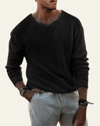 Maglione Uomo | Scollo a V & Trama Waffle
