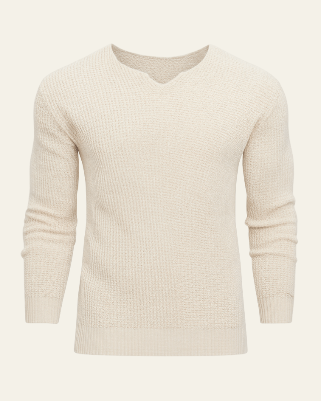 Maglione Uomo | Scollo a V & Trama Waffle