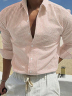 Camicia A Righe Sottili Da Uomo A Maniche Lunghe, immagine 8