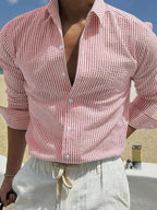 Camicia A Righe Sottili Da Uomo A Maniche Lunghe, immagine 9