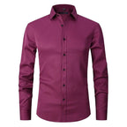 Camicia Slim Fit Da Uomo A Maniche Lunghe Con Colletto Classico, immagine 10