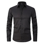 Camicia Slim Fit Da Uomo A Maniche Lunghe Con Colletto Classico, immagine 2