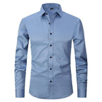Camicia Slim Fit Da Uomo A Maniche Lunghe Con Colletto Classico, immagine 3