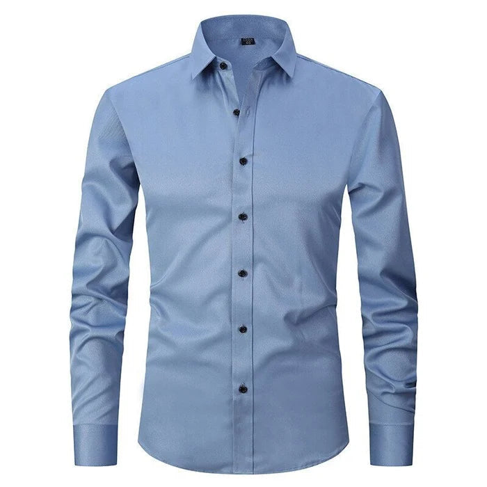 Camicia Slim Fit Da Uomo A Maniche Lunghe Con Colletto Classico, immagine 3