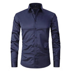Camicia Slim Fit Da Uomo A Maniche Lunghe Con Colletto Classico, immagine 4