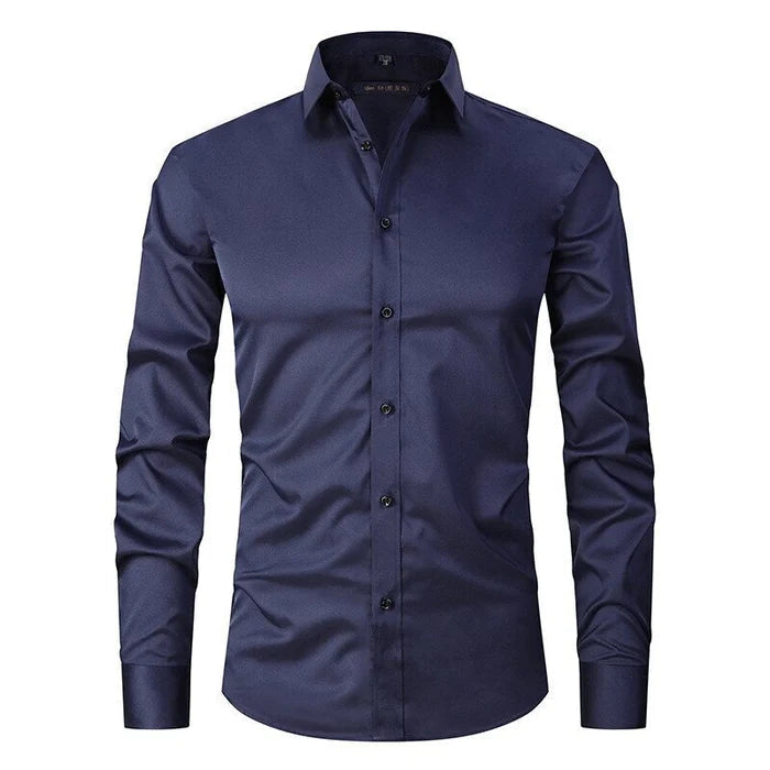 Camicia Slim Fit Da Uomo A Maniche Lunghe Con Colletto Classico, immagine 4