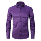 Camicia Slim Fit Da Uomo A Maniche Lunghe Con Colletto Classico, immagine 5