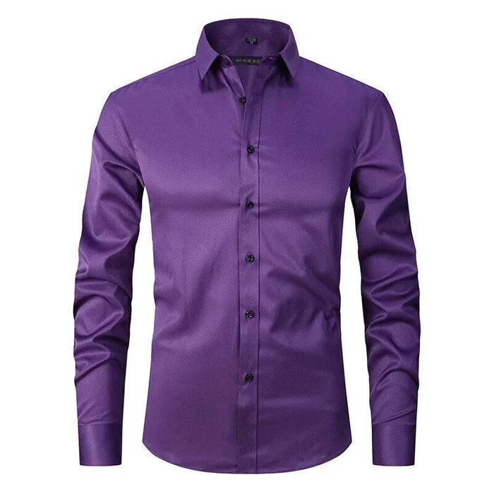 Camicia Slim Fit Da Uomo A Maniche Lunghe Con Colletto Classico, immagine 5
