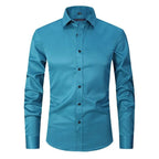 Camicia Slim Fit Da Uomo A Maniche Lunghe Con Colletto Classico, immagine 6