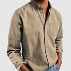 Camicia Casual Da Uomo A Maniche Lunghe Con Taschino Frontale, immagine 2