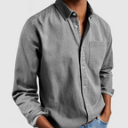 Camicia Casual Da Uomo A Maniche Lunghe Con Taschino Frontale, immagine 4