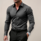 Camicia Slim Da Uomo A Maniche Lunghe Con Colletto Classico, immagine 1