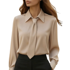 Camicia Elegante Da Donna Con Colletto E Fiocco, immagine 4