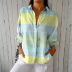 Camicia A Quadretti Da Donna Con Maniche Lunghe E Linea Ampia, immagine 1